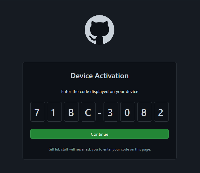 Github Device Code Authentication